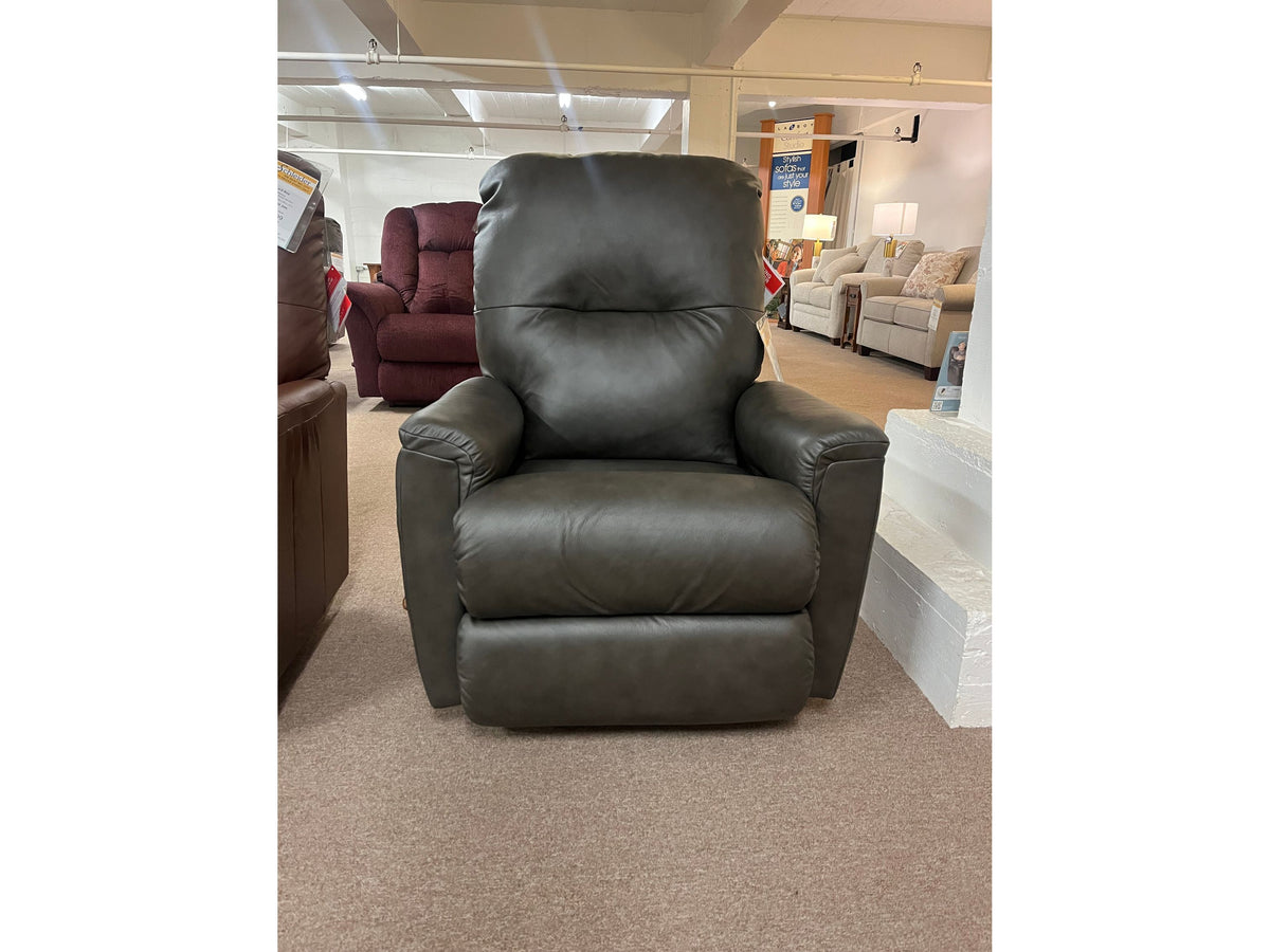 Clearance Save $340!  Neptune Leather-Mate Rocking Recliner - Charcoal - Schleider Furniture & Mattress Company