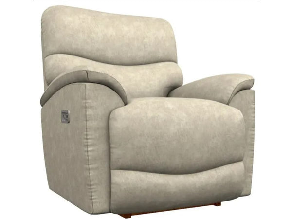 TROUPER POWER ROCKER RECLINER WITH HEADREST AND LUMBAR - Schleider Furniture & Mattress Company