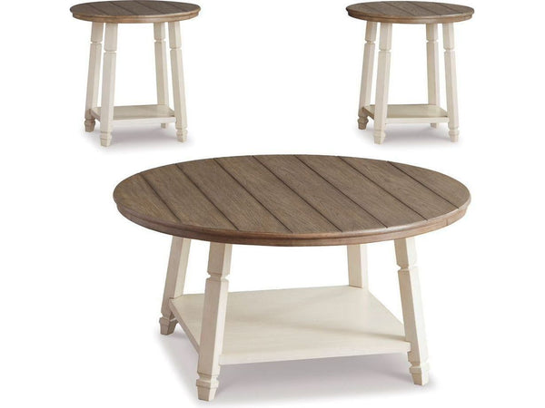 Bolanbrook Occasional Table Set (3) - White/Brown T377-13 - Schleider Furniture & Mattress Company