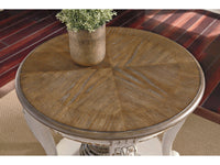 Realyn Round End Table - Antique White/Brown T743-6 - Schleider Furniture & Mattress Company