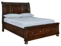 Porter Sleigh Bed with Storage, King - Schleider Furniture & Mattress Company