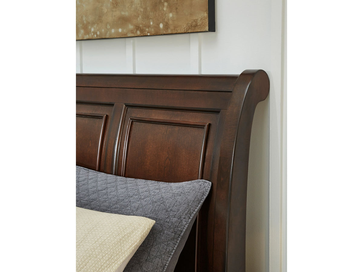 Porter Sleigh Bed with Storage, King - Schleider Furniture & Mattress Company