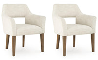 Marxmore - Dining Upholstered Arm Chair (Set of 2) - Beige / Brown