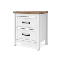 Kerisden - Two Drawer Night Stand - White / Brown
