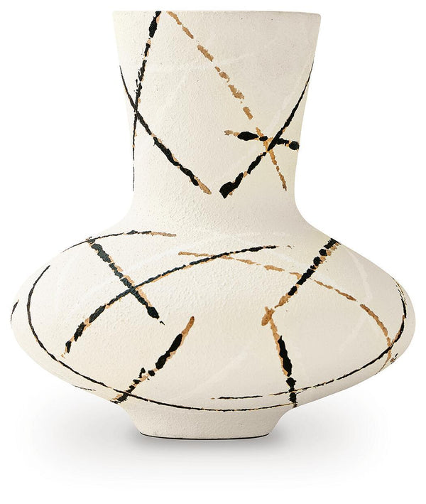 Brockford - Vase - Cream / Black / Brown - Schleider Furniture & Mattress Company 