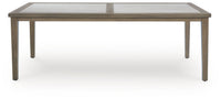 Rainier Ranch - Rectangle Dining Table With Umbrella Option - Brown / Beige