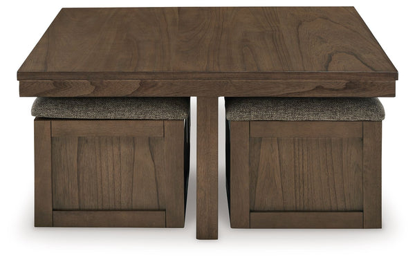 Boardernest - Cocktail Table With 4 Stools (Set of 5) - Brown