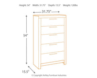 Derekson - Five Drawer Chest - Multi Gray