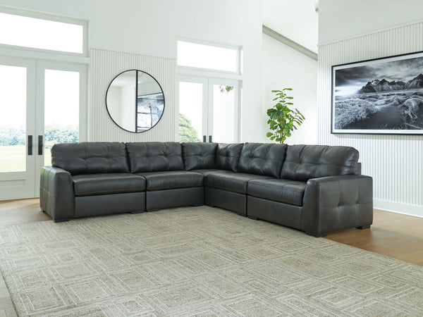 Brindley Pier - 5-Piece Sectional - Fog - Schleider Furniture & Mattress Company 