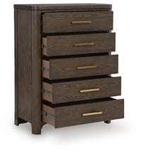 Radkin - Five Drawer Chest - Burnished Brown