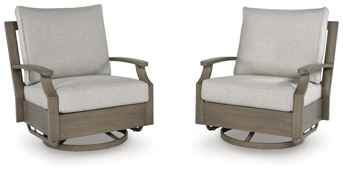 Rainier Ranch - Swivel Glider Chair With Cushion - Brown / Beige