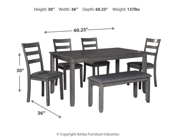 Bridson - RECT DRM Table Set (Set of 6) - Gray