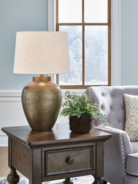 Madney - Metal Table Lamp - Antique Gold Finish
