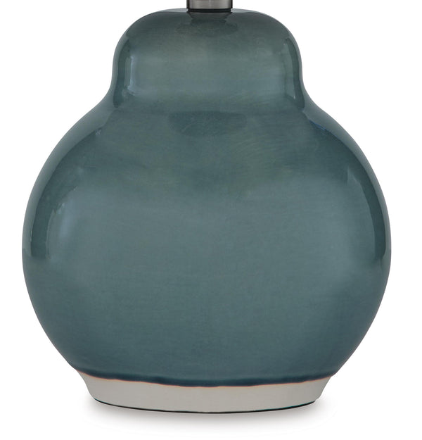 Byronburg - Ceramic Table Lamp - Blue / Beige
