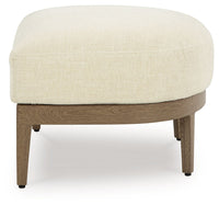 Serene Bay - Ottoman With Cushion - Dark Brown / White