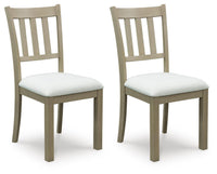 Calmoro - Dining Upholstered Side Chair (Set of 2) - Off White / Gray