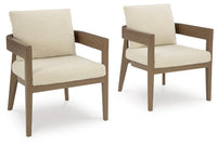 Serene Bay - Arm Chair With Cushion (Set of 2) - Dark Brown / White
