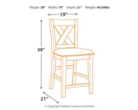 Caitbrook - Upholstered Barstool (Set of 2) - Gray