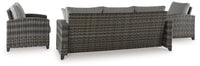 Oasis Court - Sofa, Chairs, Table Set (Set of 4) - Gray