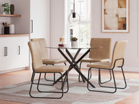 Pharwynn - 5 Pc. - Dining Room Table, 4 Side Chair - Black