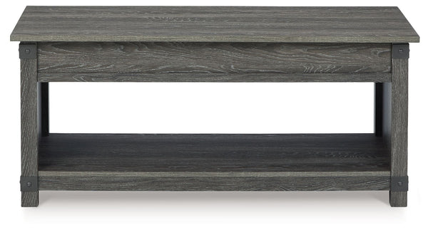 Freedan - Rect Lift Top Cocktail Table - Grayish Brown