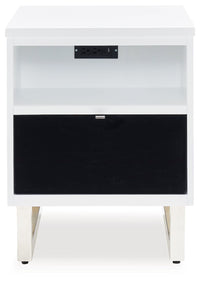 Gardoni - Chair Side End Table - White / Black