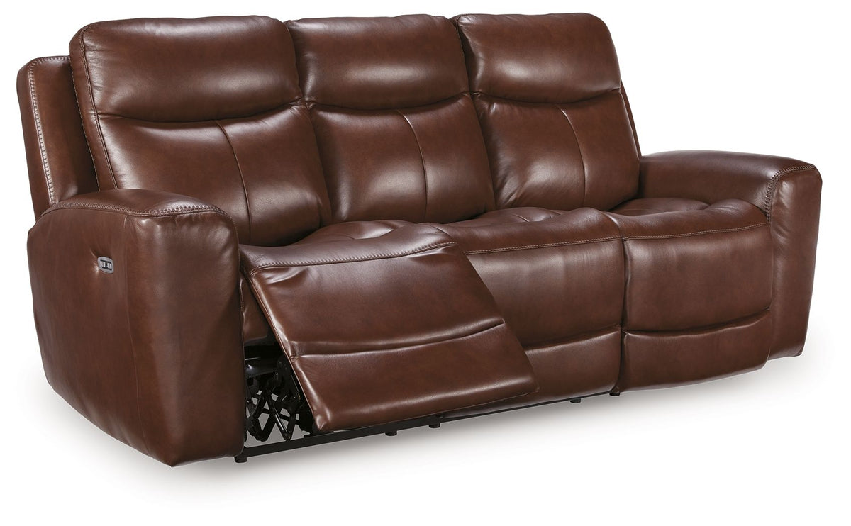 Bexhurst - 2 Pc. - Power Reclining Sofa And Loveseat - Mahogany - Schleider Furniture & Mattress Company 