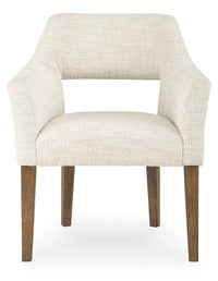 Marxmore - Dining Upholstered Arm Chair (Set of 2) - Beige / Brown