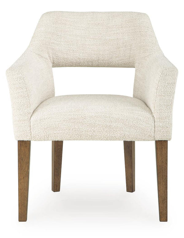 Marxmore - Dining Upholstered Arm Chair (Set of 2) - Beige / Brown