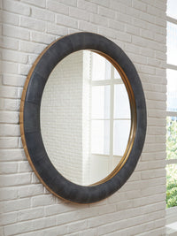 Corinsworth - Accent Mirror - Charcoal / Brass Finish