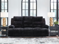 Rhine Falls - Reclining Power Sofa With Drop Down Table - Onyx