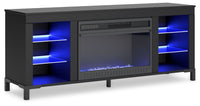 Cayberry - TV Stand With Fireplace - Black