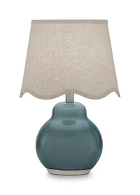 Byronburg - Ceramic Table Lamp - Blue / Beige