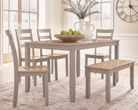 Harperfeld - Dining Room Table Set (Set of 6) - Natural / Gray