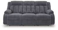 Observation - Reclining Power Sofa With Drop Down Table - Steel