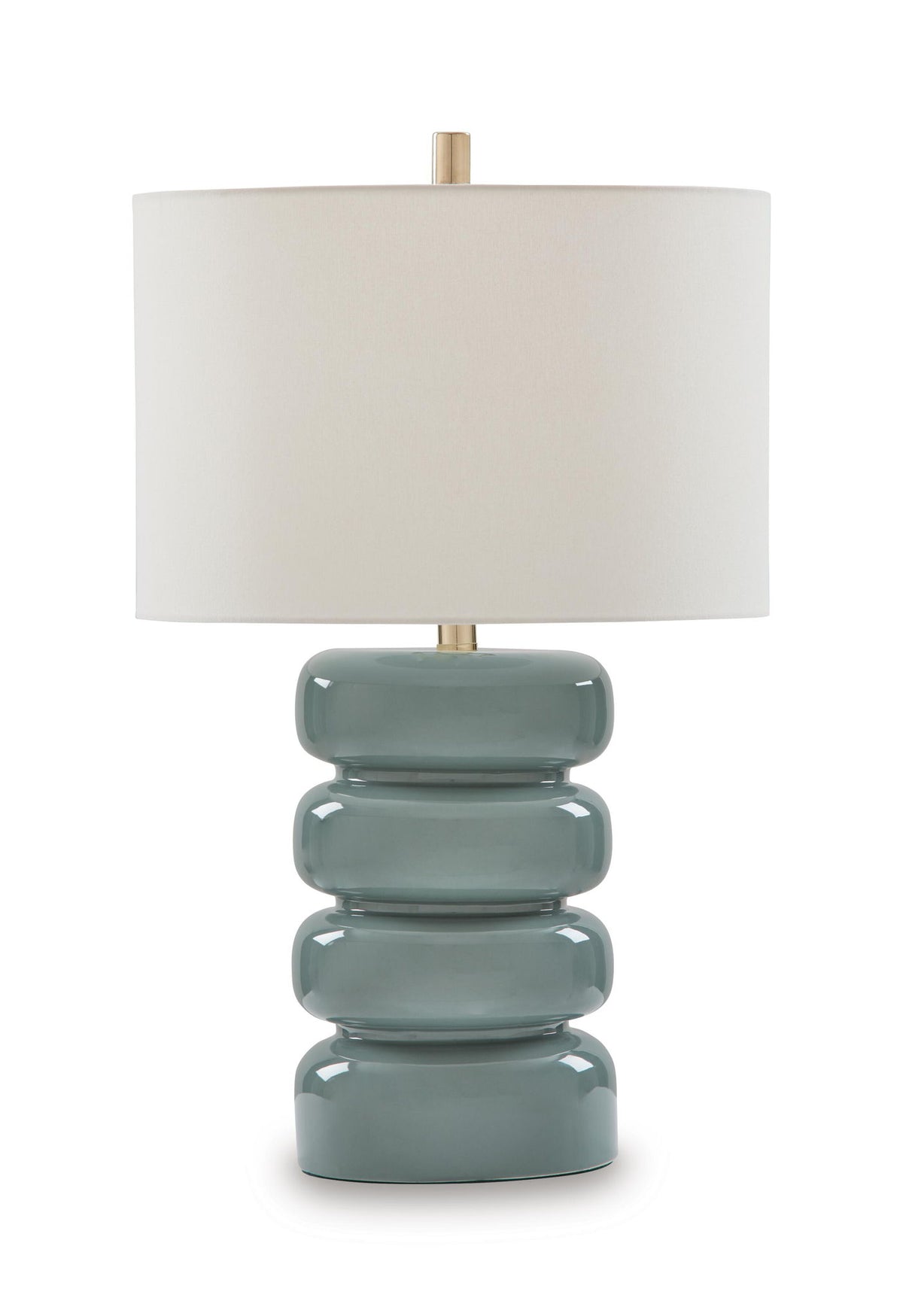 Clayard - Ceramic Table Lamp - Gray Blue - Schleider Furniture & Mattress Company 