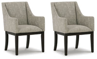 Burkhaus - Dining UPH Arm Chair (Set of 2) - Beige / Dark Brown
