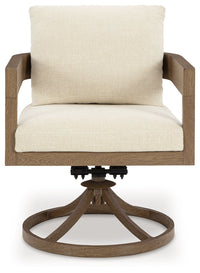 Serene Bay - Swivel Chair With Cushion (Set of 2) - Dark Brown / White