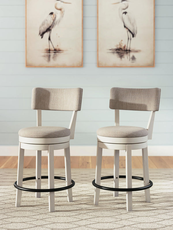 Robbinsdale - Upholstered Swivel Barstool (Set of 2) - Antique White