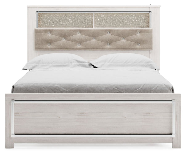 Altyra - Queen Panel Bookcase Bed With Roll Slats - White