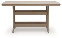 Seacliff Beach - Rectangular Counter Height Dining Table With Umbrella Option - Medium Brown