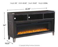 Todoe - 2 Pc. - 65" TV Stand With Wide Fireplace Insert - Gray