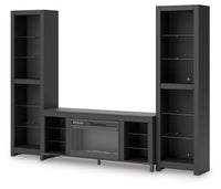 Cayberry - 3-Piece Entertainment Center With Electric Fireplace - Black