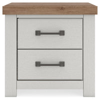 Savonport - Two Drawer Night Stand - White / Brown