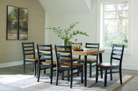 Blondon - Rectangular Drm Table Set (Set of 7) - Brown / Black