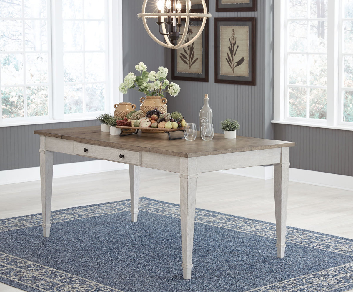 Skempton - RECT DRM Table w/Storage - White