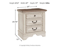 Realyn - Three Drawer Night Stand - White / Brown / Beige