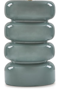 Clayard - Ceramic Table Lamp - Gray Blue - Schleider Furniture & Mattress Company 