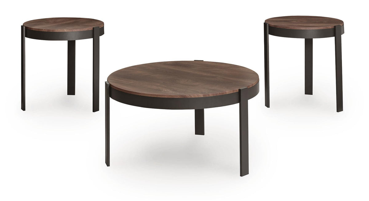 Horizon Hills - Occasional Table Set (Set of 3) - Brown / Black