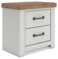 Savonport - Two Drawer Night Stand - White / Brown
